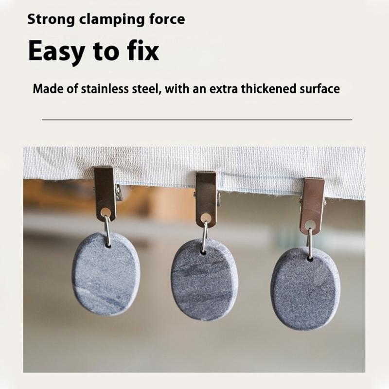 Outdoor Tablecloth Clamps With Creative Marble Weights For Securing Fabric On Picnics And Indoor Dining Practical Decors
