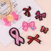 Embroidery Label Cute Bow Patch Sticker Children's Clothing Accessories Accessories Hand Account DIY Red Ribbon Embroidery Cloth Sticker