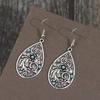 Bohemian Women Carved Drop-shaped Imitation Turquoise Earrings Jewelry Accessories Ethnic Style Vintage Geometric Earrings Gift