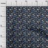 oneOone Georgette Viscose Blue Fabric Floral & Puppies Fabric For Sewing Printed Craft Fabric By The Yard 42 Inch