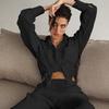 Pigiama da donna in mussola di cotone a maniche lunghe, set da 2 pezzi, indumenti da notte, tuta casual da donna, indumenti da notte primaverili, tuta da casa