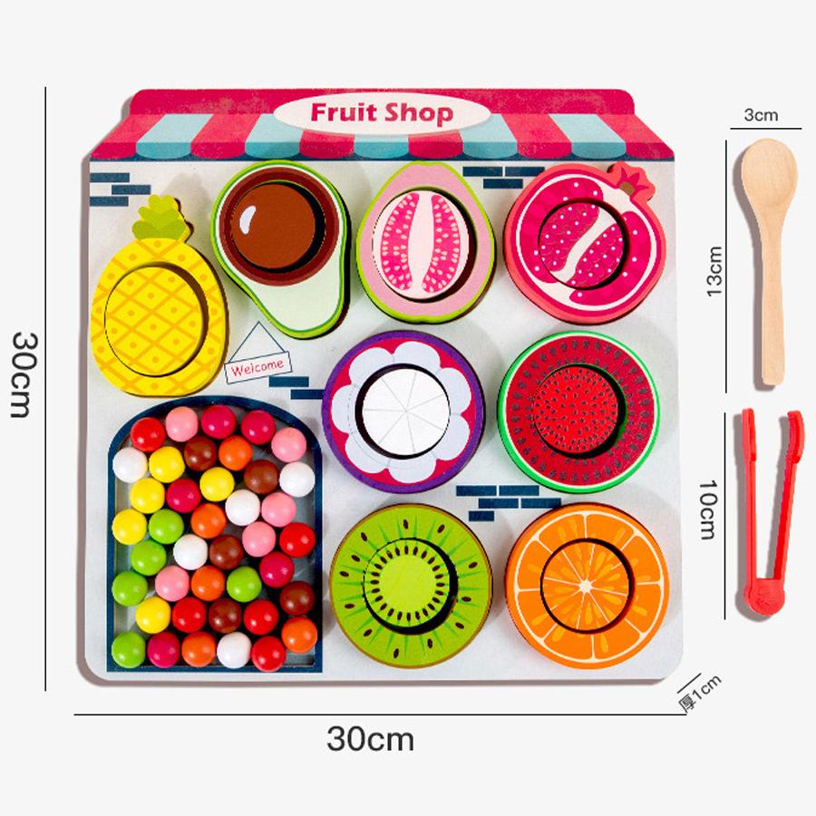 

Wooden Fruit Tray Color Shape Classification Beads Children s Early Education Hand Eye Coordination Montessori Toys