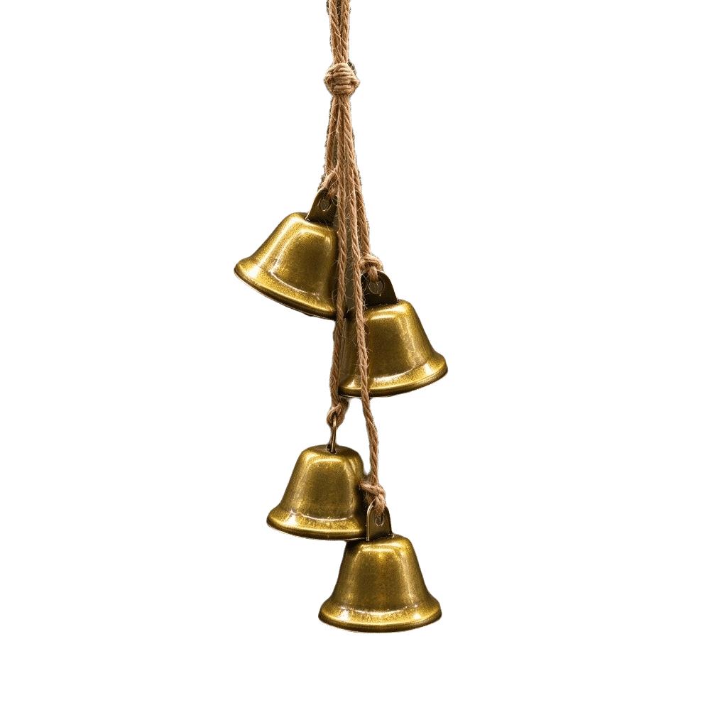 Bronze color Christmas Cone Metal Bells Rustic Hangable Christmas Bell Pendant DIY Craft Hollow Antique Finished Hanging Bell