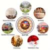 10 Inch Metal Wind Spinner for Garden Decor Vibrant Sunrise Geometric Design 360 Rotating Hook Indoor Outdoor Yard Art No Electricity