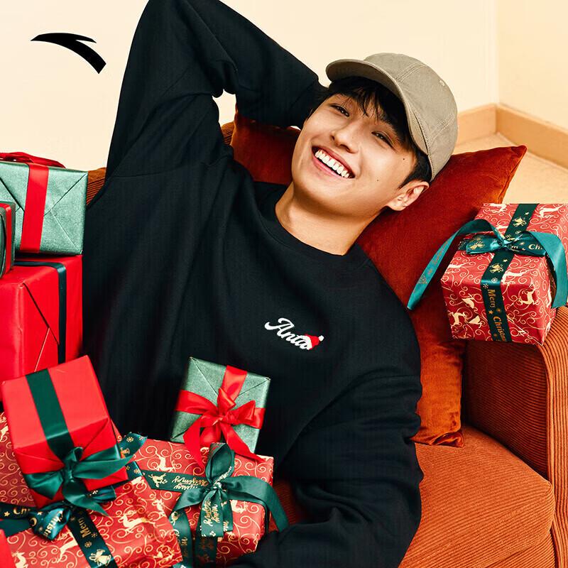 ANTA Fleece-Lined Christmas Bear Series Sweatshirt 2XL