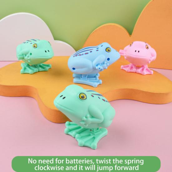 1/8Pcs Kids Wind-up Cartoon Frog Toy No Battery Required Clockwork Spring