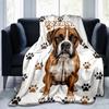 1PC Custom Name Boxer Dog Print blanket versatile,all-season throw suitable for the living room,bedroom,camping,travel,and gift