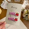 2pcs Plaid Strawberry Cherry BB Clip Fabric Bangs Side Clip Barrettes Headwear Girl Hairpin Hair Clip Children Hair Accessories