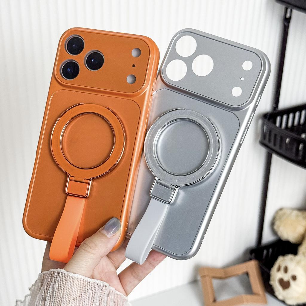 Matte Magnetic For Case For For Iphone 17 16 1 14 13 12 11 Pro Max 14 1 16 Plus Air Shockproof Stand Cover with Lanyard