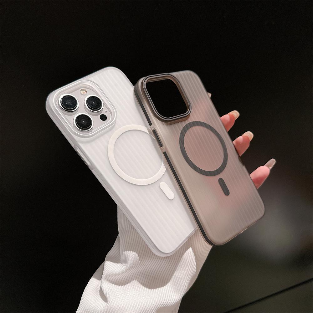 Fashion Translucent Magnetic Case For Magsafe Wireless Charging For iPhone 15 14 Plus 13 12 Pro Max Shockproof Bumper Back Cover