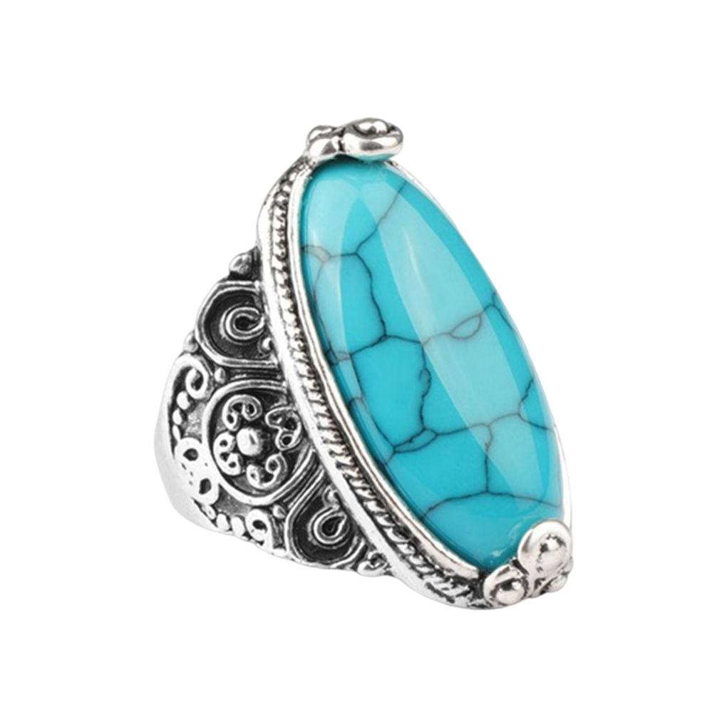 

Fashion Bohemia Style Ring Personalized Decoration Rings Jewelry Portable Gift for Wedding Party Daily Working синій