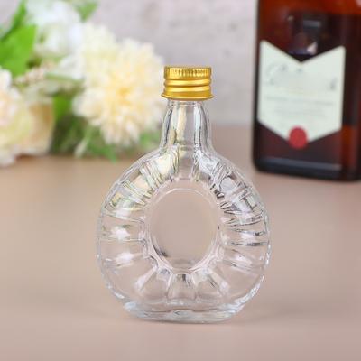 1Pc 50Ml Home Glass Lead-Free Decanter With Cover For Liquor Scotch Small Wine Bottle Glass Beverage Bottle Bar Accessories