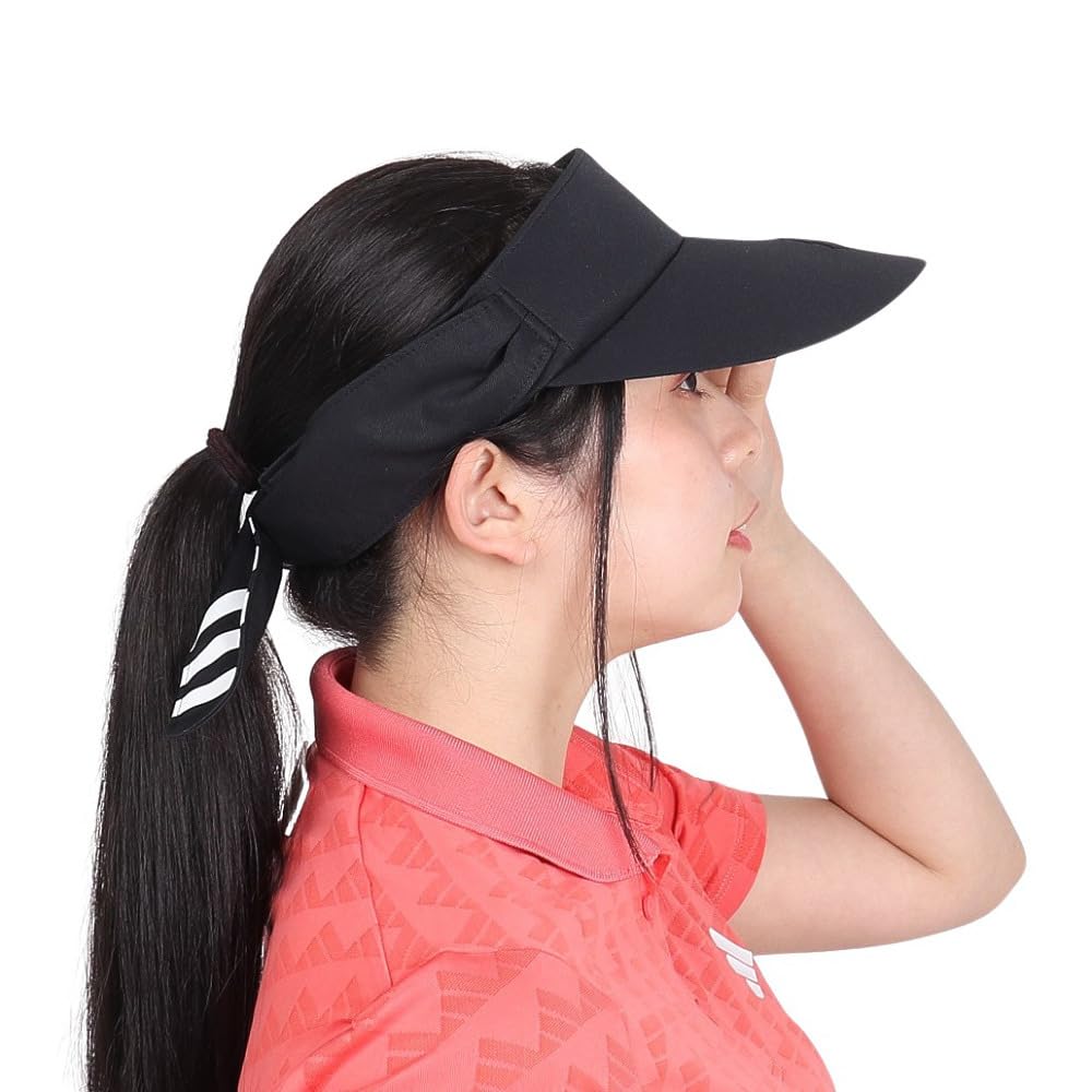 Adidas Golf Golf Visor, Three Stripes Ribbon Visor, Women's, Black