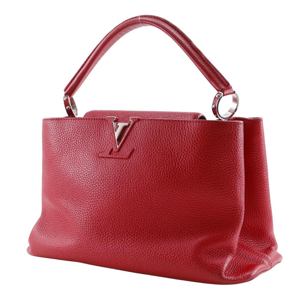 Louis Vuitton CAPCSINE MM Handbag M94412 Parnasea Red/Taurillon Clemence Leather Women Used