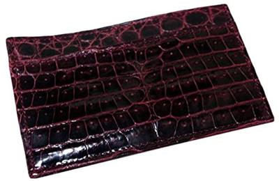 In Krokodil einzelne Visitenkartenetui [Nakawa] [Made Japan] Halter/Karte (Wein)