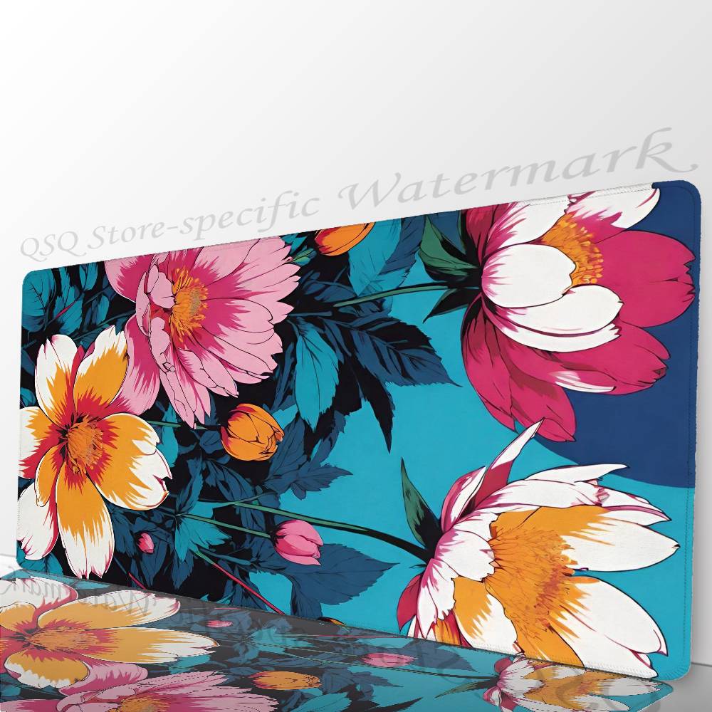 Vintage Flower Daisy Mousepad Non-slip Suitable For Office Computers Laptops E-sports Game Desk Mats XXL Keyboard