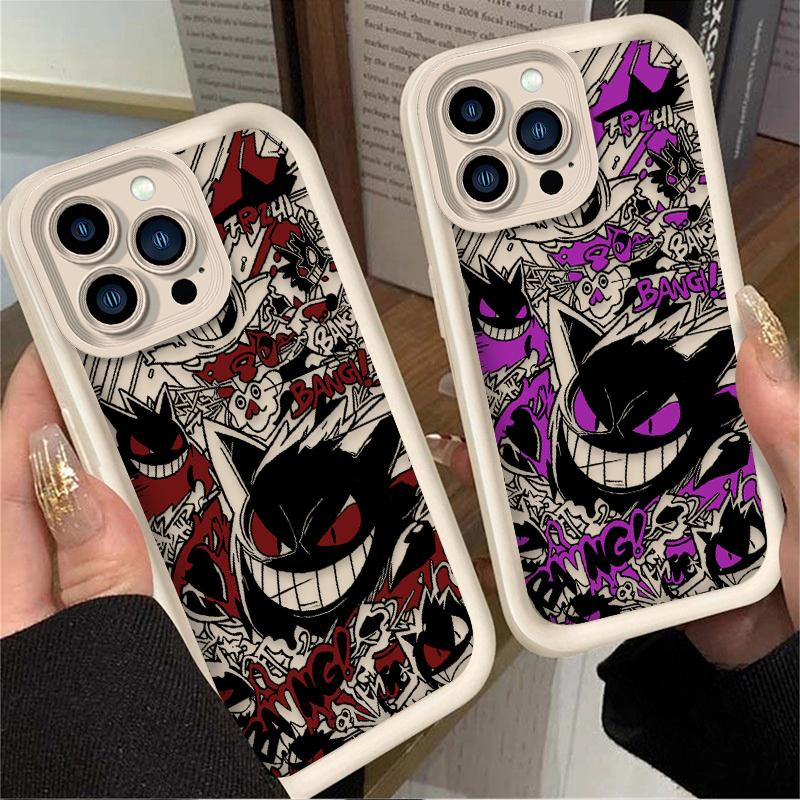 Luxury Gengar P-Pokemon Soft Case For iPhone 17 Air 16 16E 15 14 13 12 11 Pro Max X XS X S Max XR SE 2020 SE4 7 8 Silicone Cover