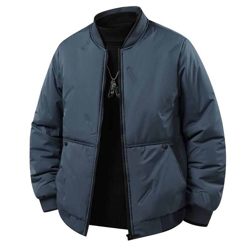 

Cotton Coat Men s Baseball Collar Cardigan Cotton Coat Top Coat Men s Korean Style Casual Thickened Winter Coat Youth Coat 5XL