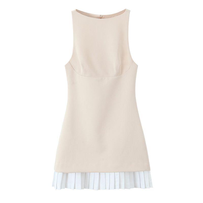 Kaslead New Arrival Women's Clothing Fashion Style Silm Poplin Patchwork Short Dress 2305554