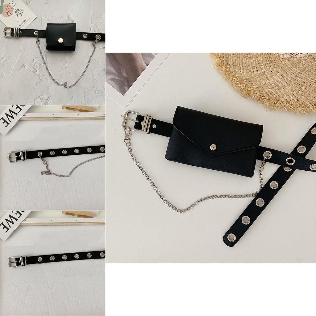 Punk Fashionforward Womens Belt With Decorative Chain And Mini Bag For Style Casual