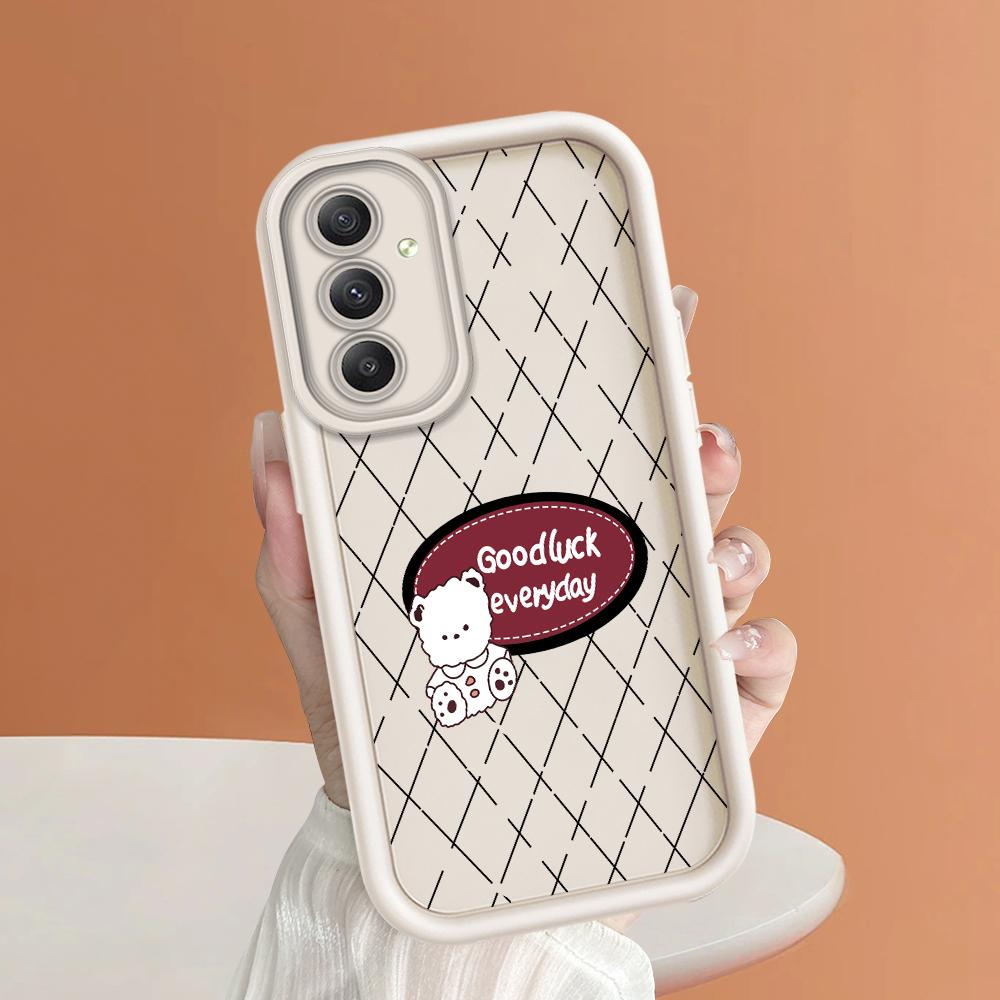 Coque de téléphone en Silicone souple, motif d'impression d'échelle carrée, couverture complète d'appareil photo, Protection antichoc, étui en caoutchouc pour Samsung