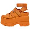 Goldenrise Stoff Moteable Komfortabel Enkel Pendling Allsidige Romanske Sandaler Damesandaler Oransje 1167431-DCT