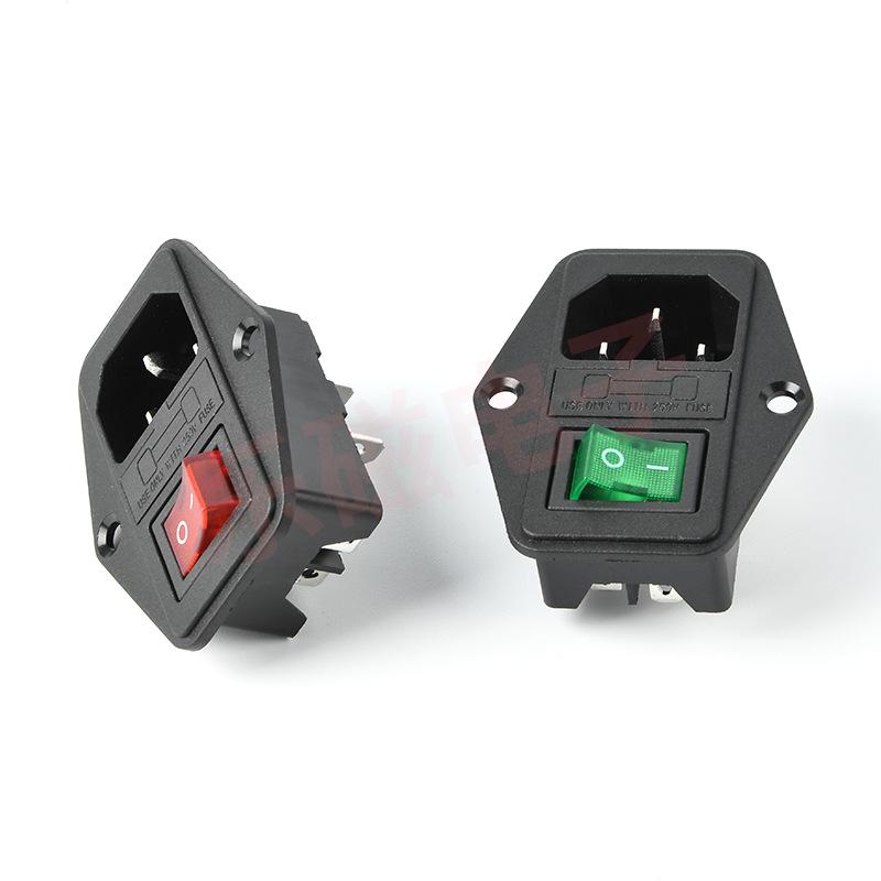 Three-Phase AC Power Socket with Switch and Fuse for 3D Printers and Medical/Military Use