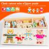 Little Rabbit Bear Change Clothes Children's Early Education Wooden Jigsaw Puzzle Dressing Game Baby Puzzle Toys For Gift