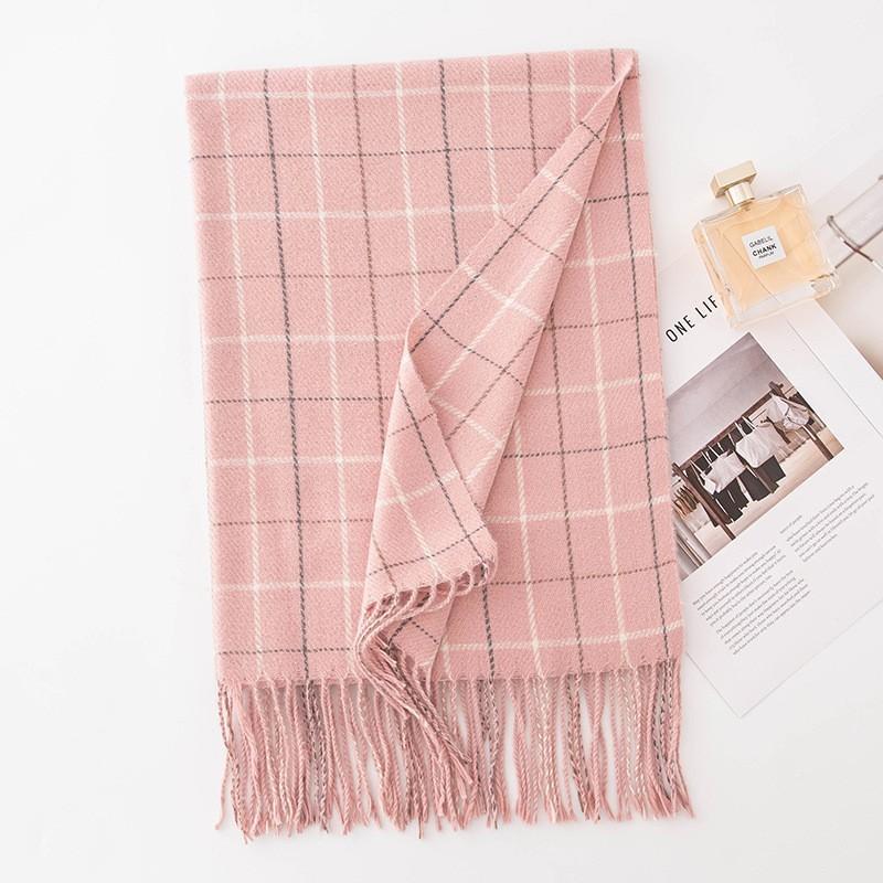New British Style Imitation Cashmere Tassel Scarf for Girls High End Cold Proof and Warm Scarf