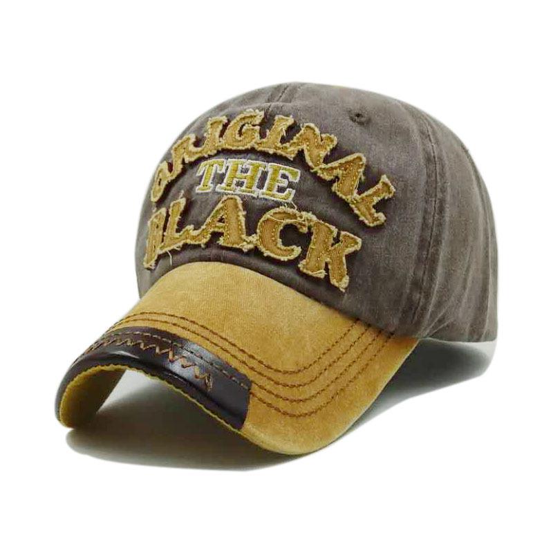 New European and American original black washed denim baseball cap outdoor sports sunshade duck tongue hole hat