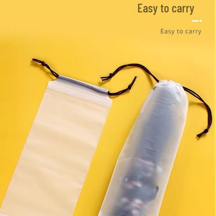 Large Waterproof Drawstring Umbrella Storage Bag - Semi-Transparent, Car-Mounted, Wet/Dry Use