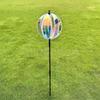 Reflective Ball Wind Spinner Colorful Windmill Sturdy Plastic Art Decor for Balcony Lawn Courtyard Outdoor Decoration