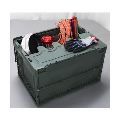 TRUSCO Nakayama TRUSCO Folding Container with Lid 50L Gray