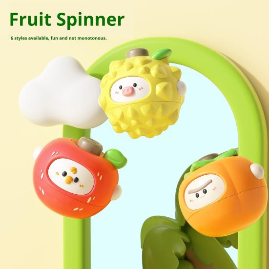 Cartoon Fruit Spinning Top Toy Multi-player Interactive Banana Orange Durian Pear Press Gyroscope Battle Toy Toddlers Educational Spinner Toy