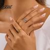 Hollow Star Shape Finger Ring Thumb Adjustable Opening Design Titanium