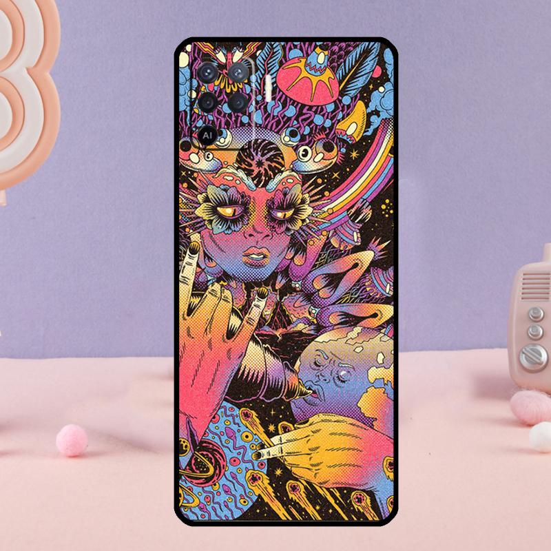Bunte Psychedelische Kunst Handyhülle Für Oppo A80 A60 A40 A94 A54 A98 A78 A18 A38 A58 A16 A76 A96 A17 A77 A74 A57S A15