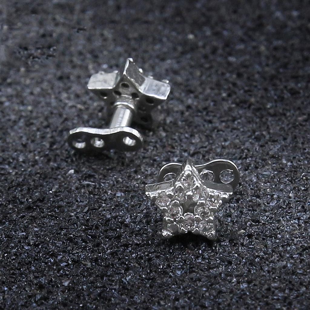 Set de Base y Top Dermal de Circonita Cúbica Brillante Acero Inoxidable de Grado Quirúrgico Joyería Corporal Accesorios para Piercings