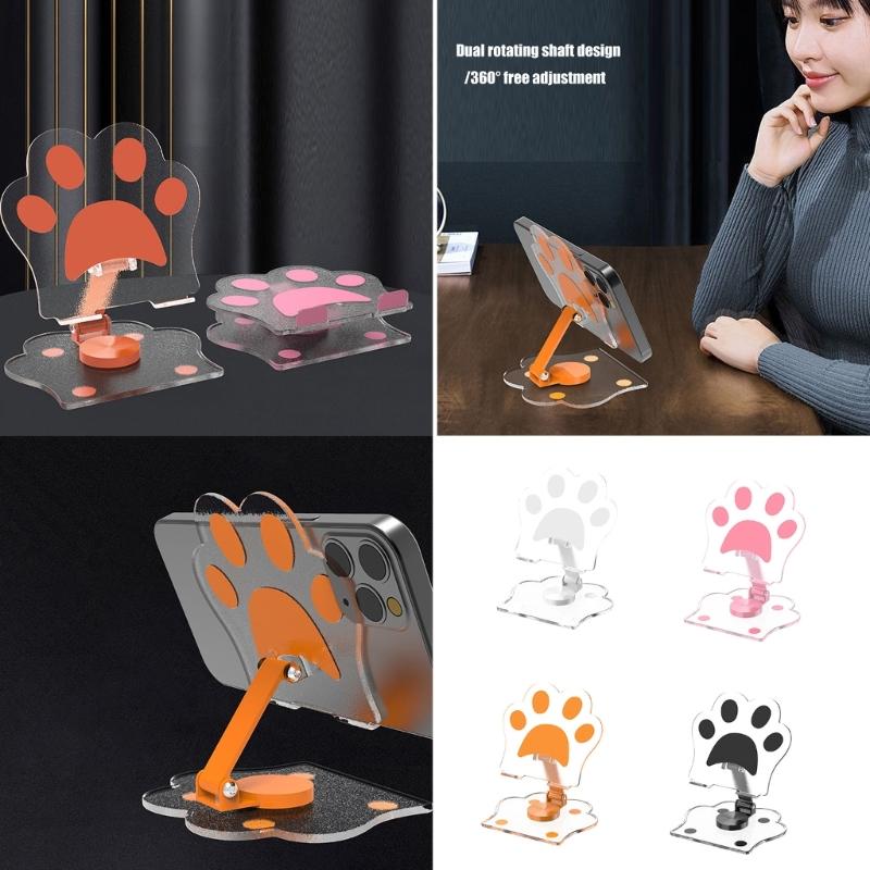 Starke Acryl Katzenpfoten Handyhalterung Höhenverstellbarer Desktop-Halter Leicht zu Tragen Perfekt für Stabile Videos Streaming