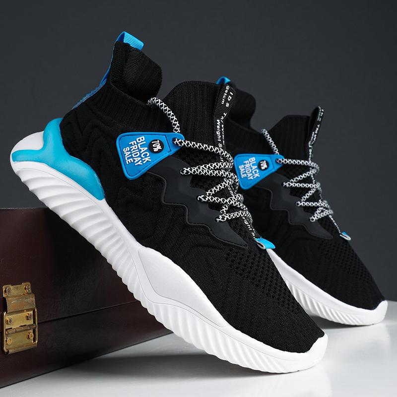 

Fashion Shoes for Man New Mesh Sneakers Thick Sole Anti Slip Breathable Outdoor Tennis Comfortable Casual Running Shoes Tenis Masculino 44 чёрный
