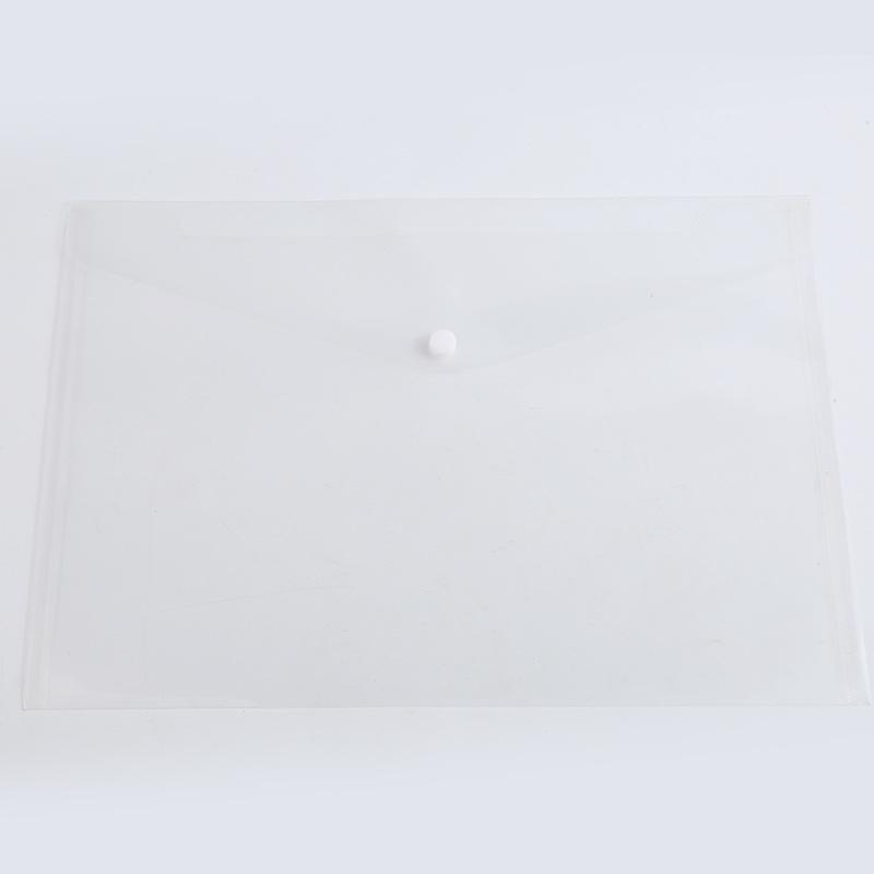 Transparent Snap Button Plastic Document Folder - New Style, Large Capacity, Colorful for Students A4 (32.2*23cm)