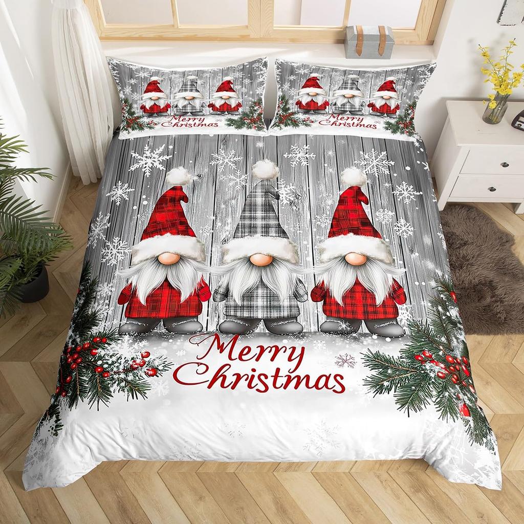 Christmas Duvet Cover Boys Girls Twin Queen Christmas Tree And Snowman Bedding Set Ultra Soft Winter Snowflake Comforter Cover