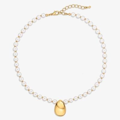 AND THERE PEARL DROP NECKLACE / GOLD