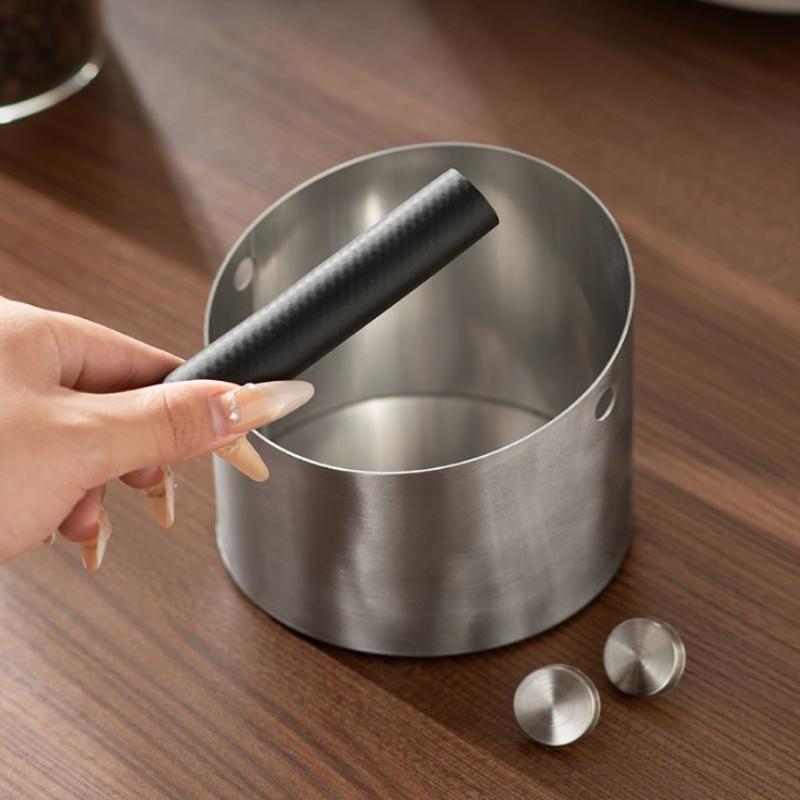 Coffee Knock Box Espresso Grounds Container Anti Slip Espresso Dump Bin Grind Barista Goods Cafe Bar Accessories+