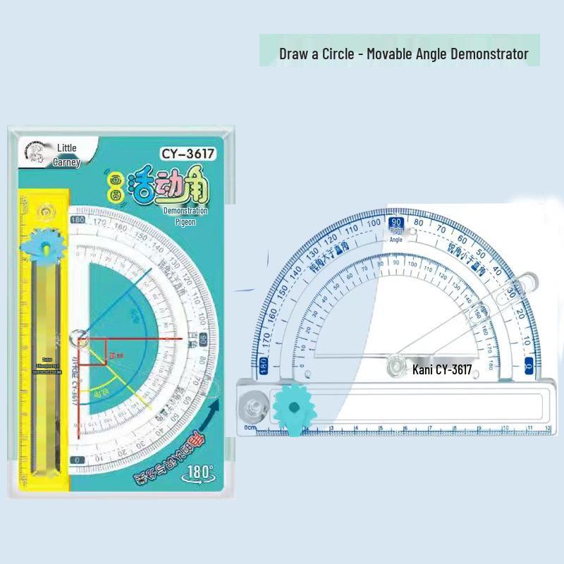 Little Carney 180° Rotating Angle Demonstrator: Teach and Learn Angles through Drawing Semicircles