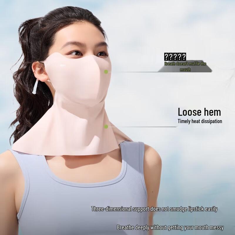 Beneunder Women's UV Protection Ice Silk Sun Mask with Neck Guard AL219