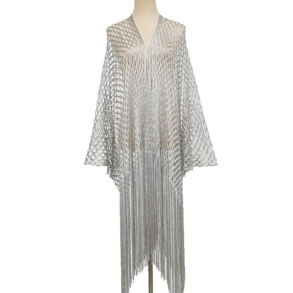Tassel Patchwork Summer Scarf Hollow Wedding Bridal Shawl Women Tulle Shawl Wedding Accessories