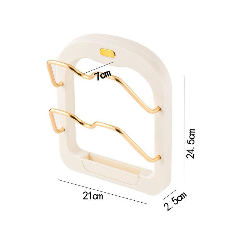 Cream Multifunction Kitchen Rack: Lid, Spoon & Spatula Organizer