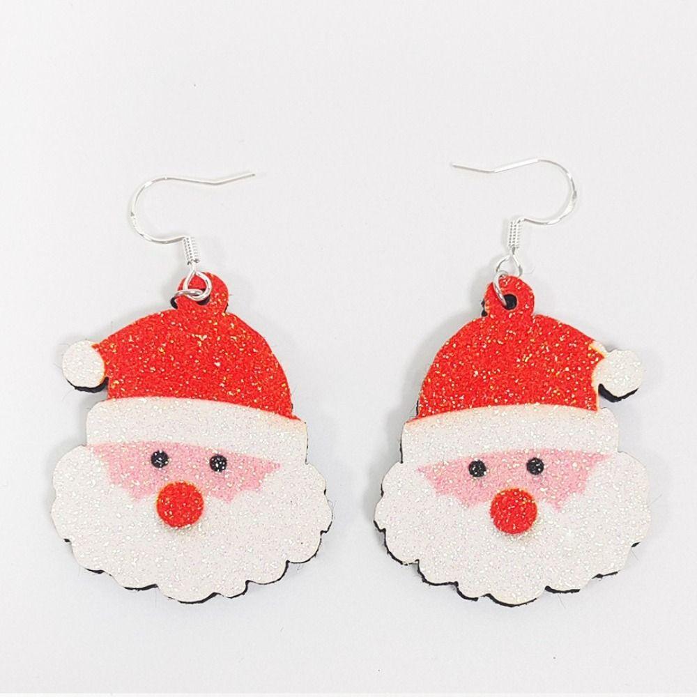 1Pair Handmade Sew Santa Claus  Earrings Christmas Tree Xmas  Eardrop Christmas Earring  Party