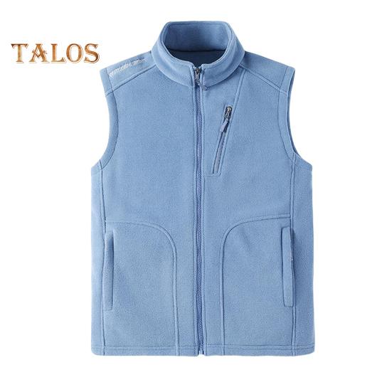 Men Polar Fleece Waistcoat Regular Fit Sleeveless Stand-Up Collar Vest Coat with Zipper Pockets Thermal Insulation Vest Jacket