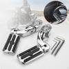 Foot Pegs with Mounting Brackets Clampon Motorcycle ChromeFinished Footrest